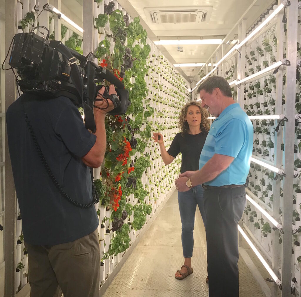 Good Morning America visited FarmBox Foods’ headquarters to explain how businesses and nonprofits are using technology to sustainably grow food near the consumer year-round.