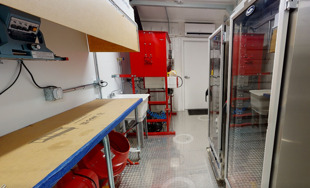 An interior view of a FarmBox Foods mushroom farm.